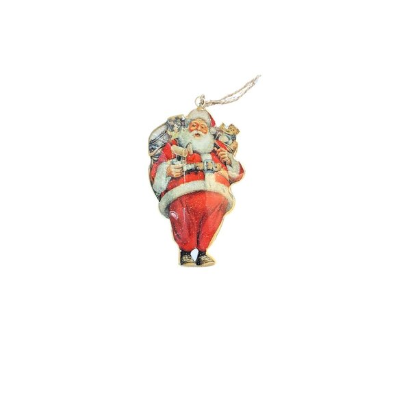 Vintage Merrimack Publishing Corp 1987 Santa Claus Christmas Ornaments Set Of 4 - Picture 3 of 4